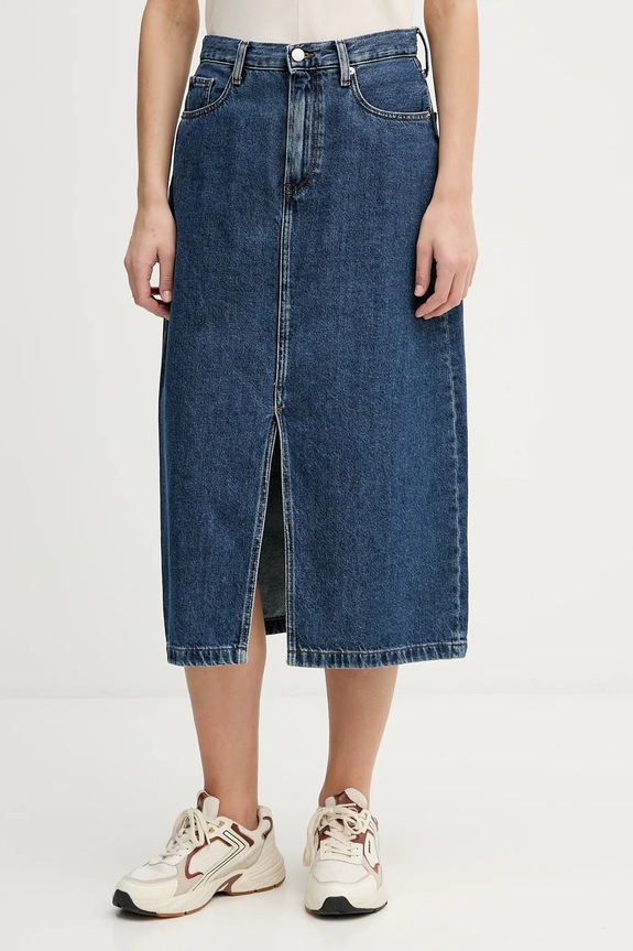 Tommy Hilfiger spódnica jeansowa bawełna granatowy WW0WW47729