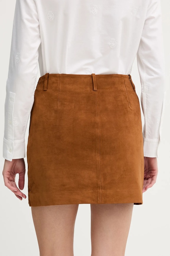 Odzież Tommy Hilfiger spódnica zamszowa WW0WW47773 brązowy