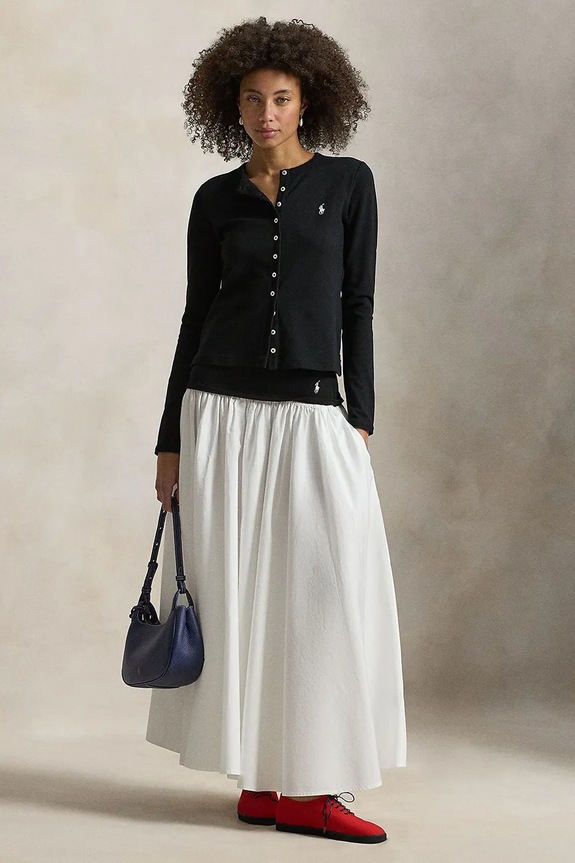 Ρούχα Βαμβακερή φούστα Polo Ralph Lauren 211A96329 λευκό