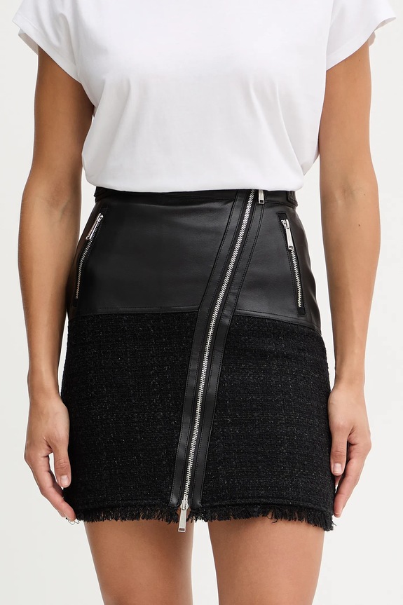Φούστα από μείγμα μαλλιού Karl Lagerfeld casual μαύρο B1W12001