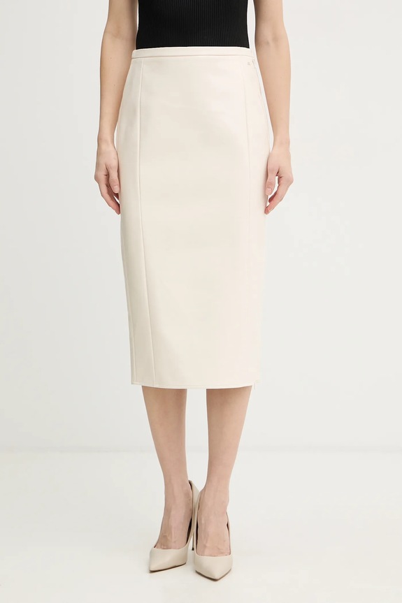 Sukňa Armani Exchange látka béžová XW001814.AF18859