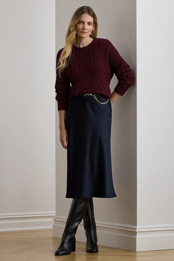 Sukně Lauren Ralph Lauren 200925882 námořnická modř SS26