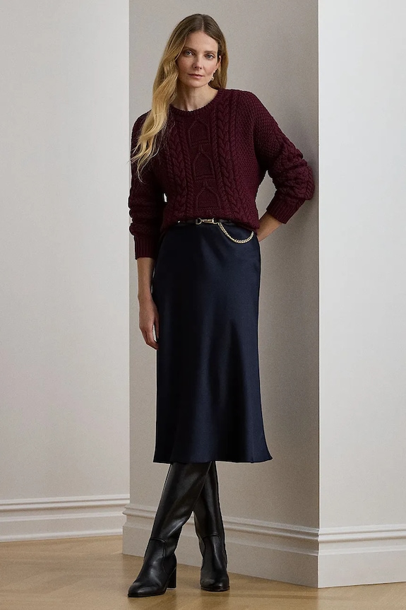 Sukně Lauren Ralph Lauren 200925882 námořnická modř SS26