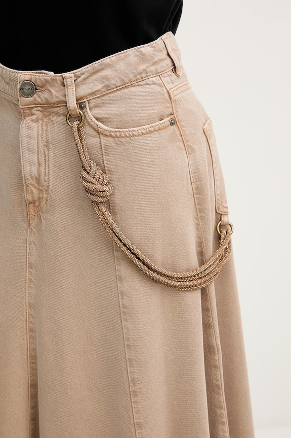 Pinko fustă denim bej 104647.A33R