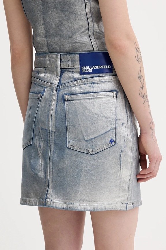 Odjeća Traper suknja Karl Lagerfeld Jeans B1W12018 srebrna