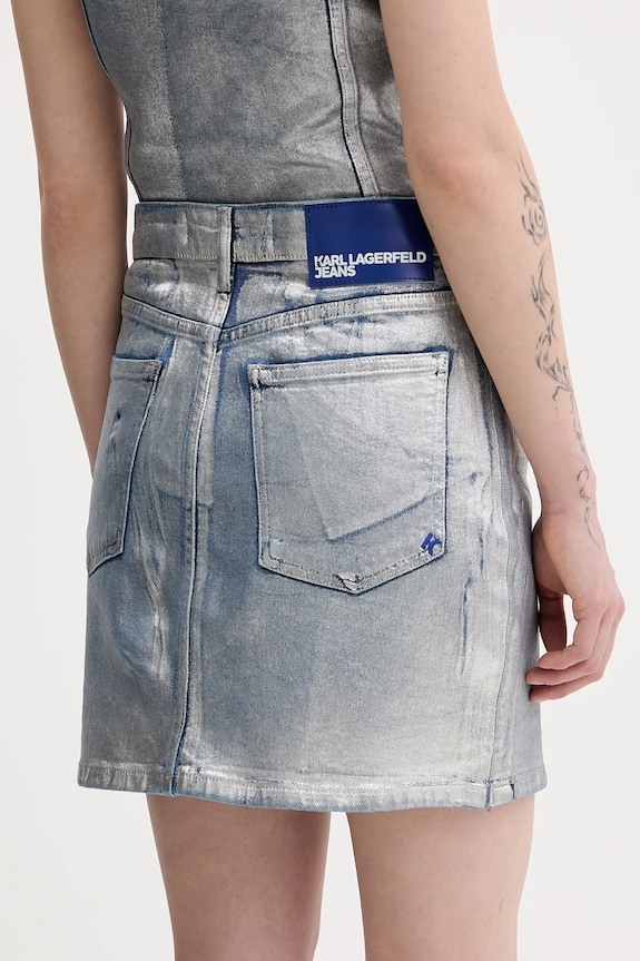 Ruházat Karl Lagerfeld Jeans farmer szoknya B1W12018 ezüst