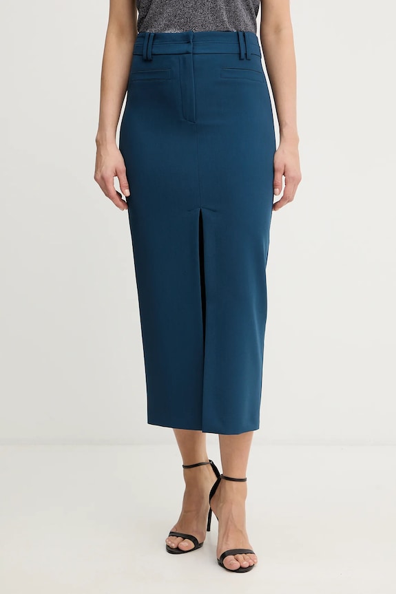 Sukňa Patrizia Pepe s elastanom modrá 8G0515.A498