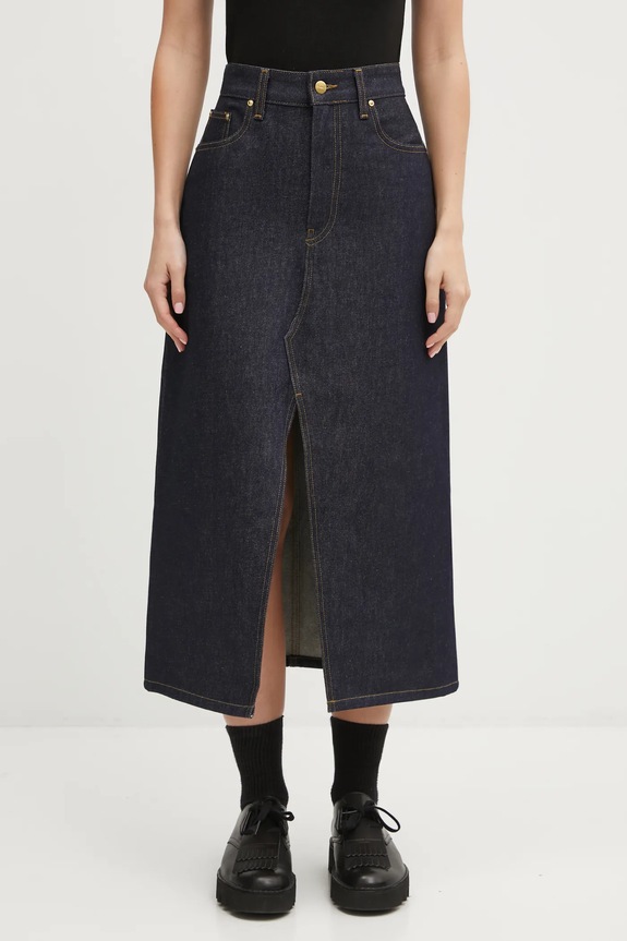 Džínová sukně Carhartt WIP W Brandon Skirt látka modrá I036330.101