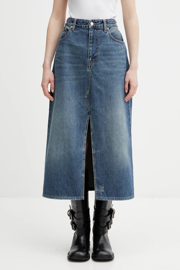 Carhartt WIP denim skirt W Brandon Skirt cotton blue I036330.01B7