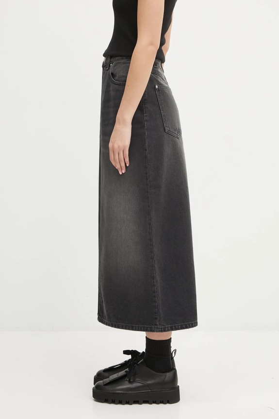 Džínová sukně Carhartt WIP W Brandon Skirt I036330.89B7 černá SS26