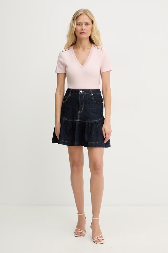 Morgan spódnice jeansowe JSOUBIA granatowy SS26