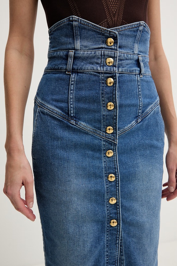 Elisabetta Franchi fustă de denim albastru GJ41I61E2