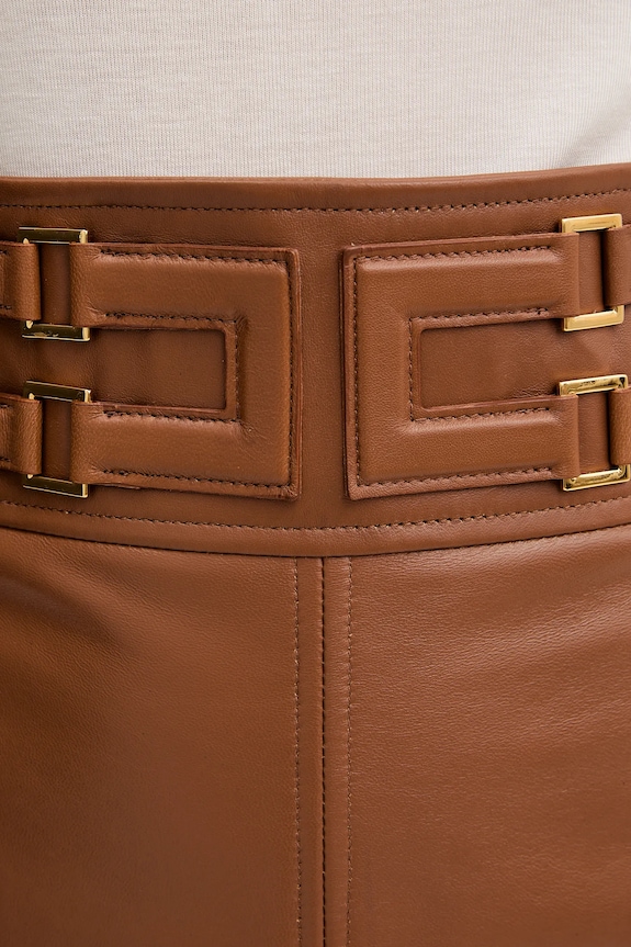 Elisabetta Franchi fustă de piele GP09Z61E2 maro