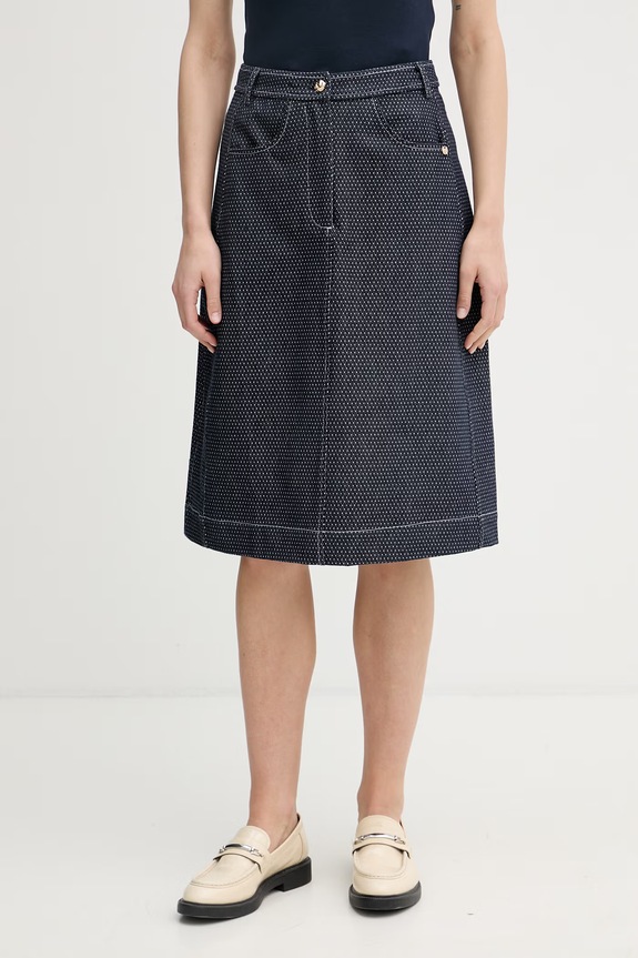 Mos Mosh gonna in cotone azzurra blu navy 176490