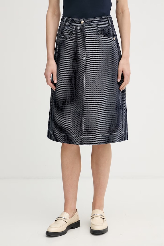 Mos Mosh gonna in cotone azzurra blu navy 176490
