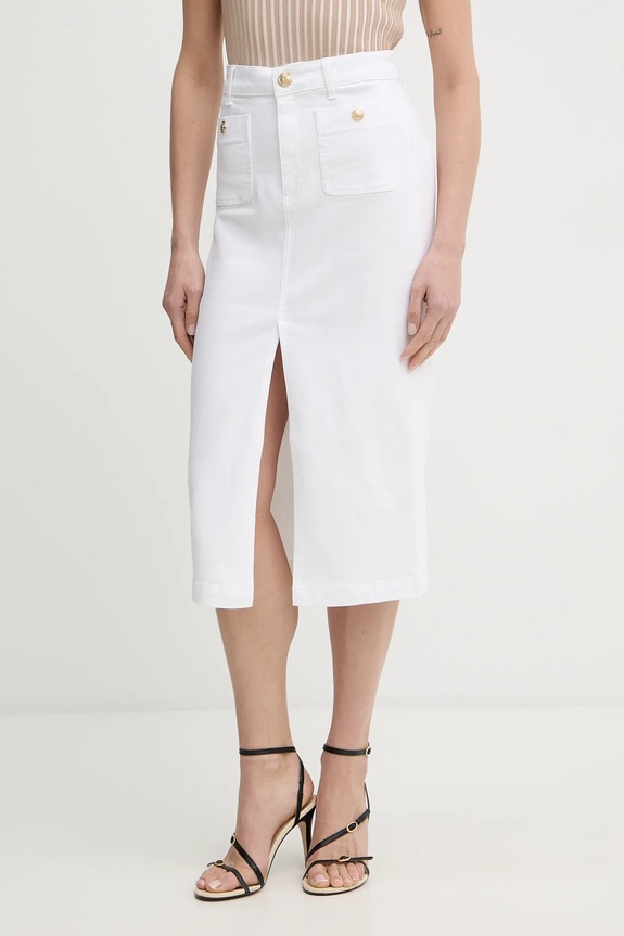 Liu Jo fustă jeans uni alb UA6259.D0275