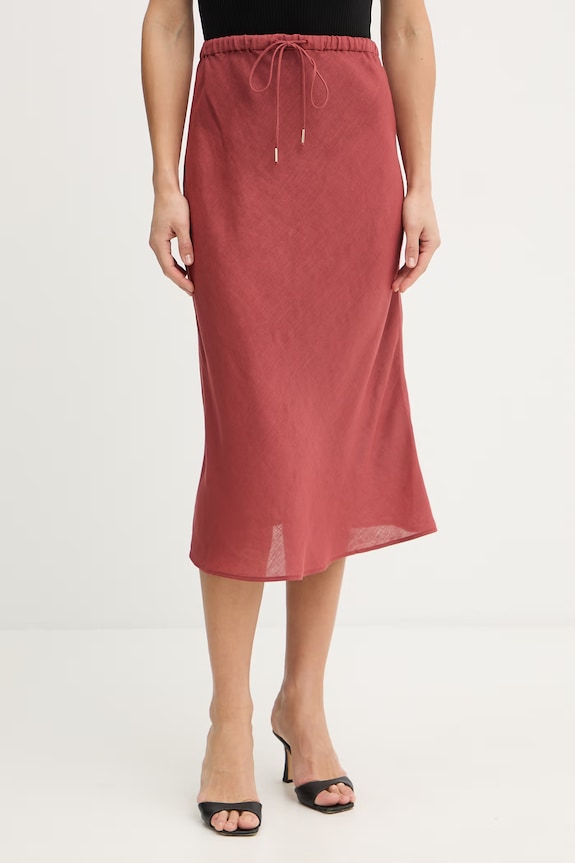 Λινή φούστα Marella GAMBA casual κόκκινο 2613101094200