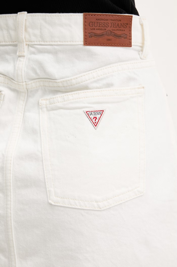 Guess Jeans sukňa rifľová biela W6RD0Q.D6521