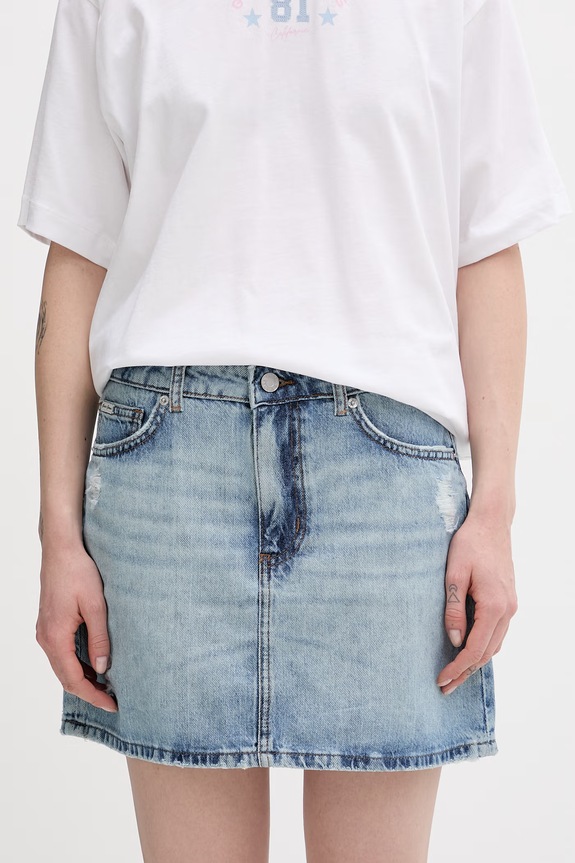 Guess Jeans spódnica jeansowa niebieski W6RD0Q.D6532