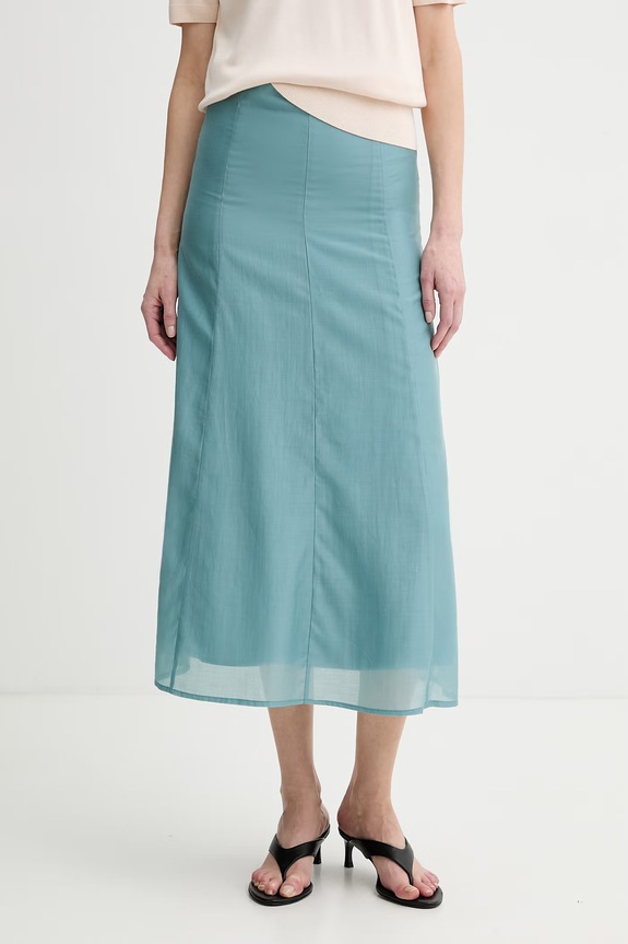 Calvin Klein Sukňa s lyocellom tyrkysová LV044F607G
