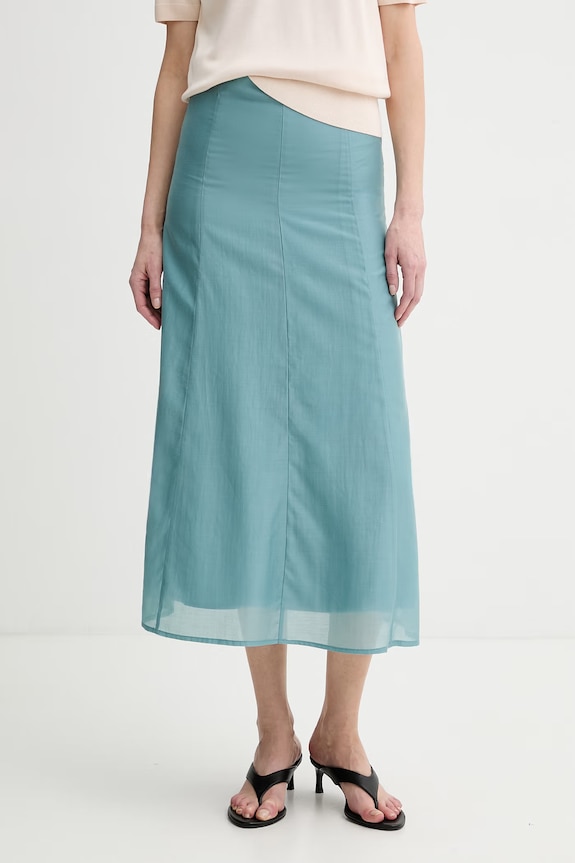 Calvin Klein Sukňa s lyocellom tyrkysová LV044F607G