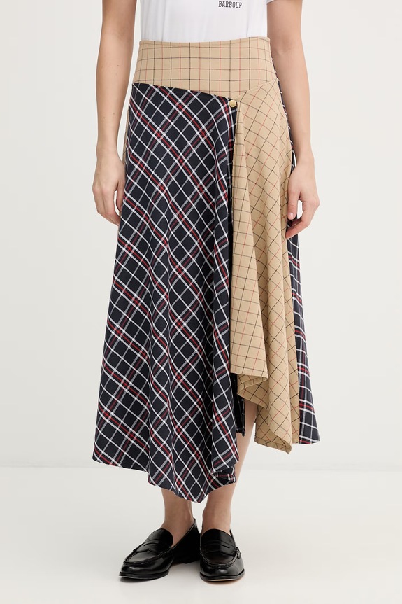 Bavlněná sukně Barbour Dalbury bavlna béžová LSK0147