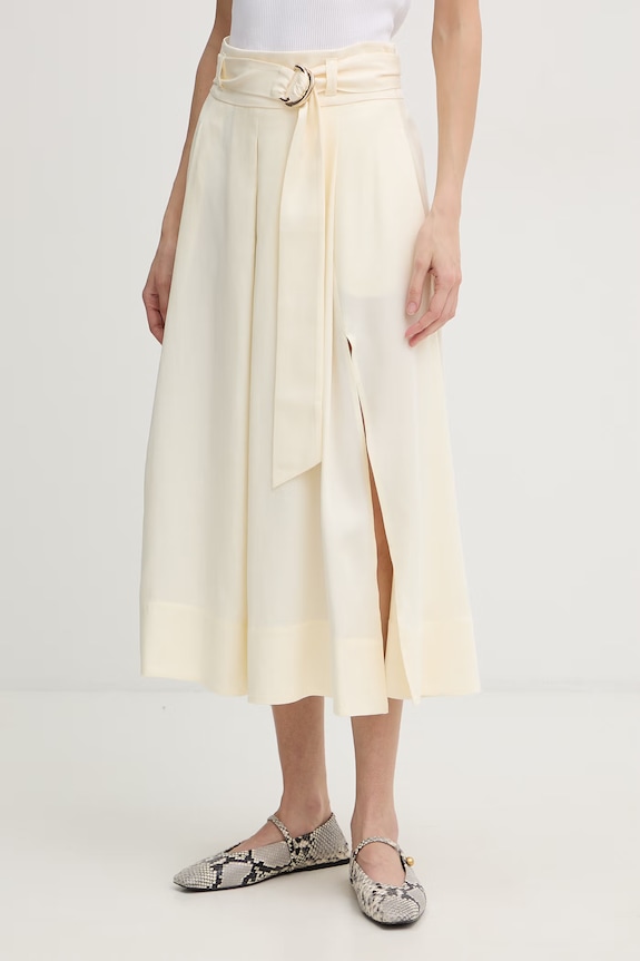 Twinset spódnica z rozcięciem żółty 261TP2533
