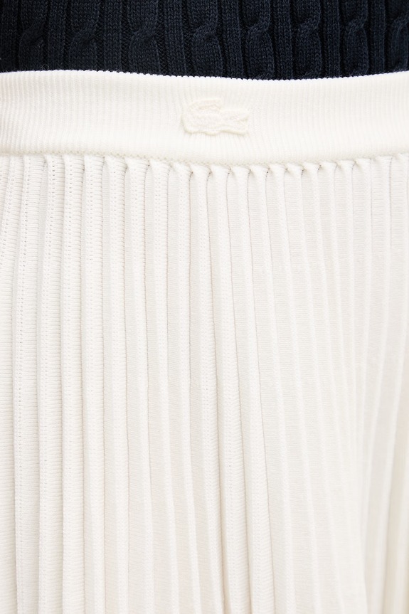 Lacoste spódnica plisowana z wiskozą beżowy JF9865