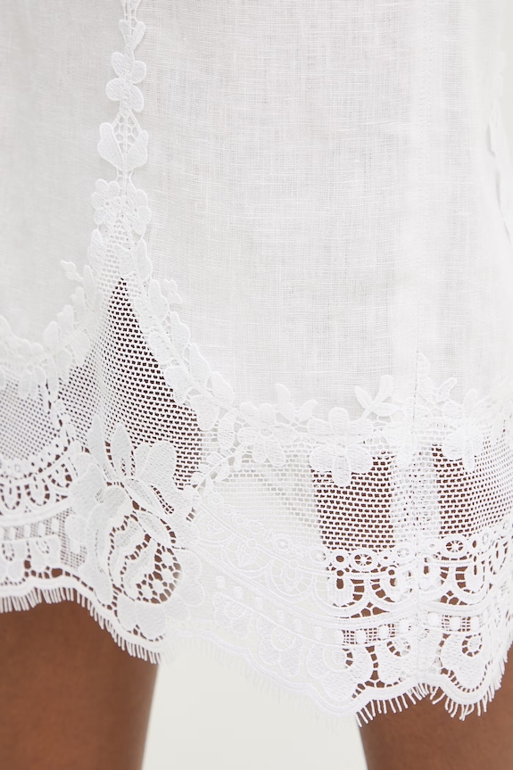 Twinset sukňa ľanová biela 261TT2185