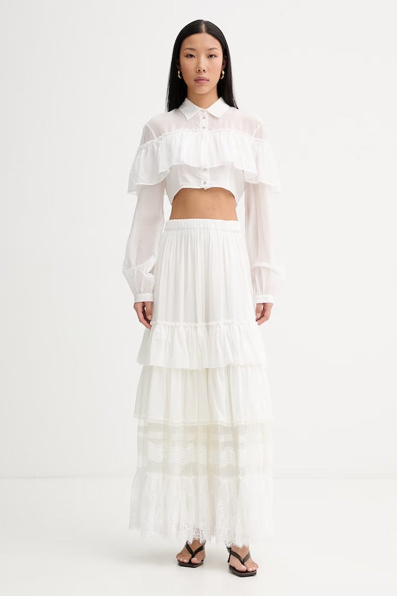 Aniye By sukňa s prímesou hodvábu 185158 béžová SS26