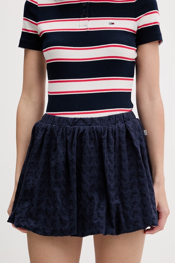 Guess Jeans spódnica bawełniana granatowy W6GD63.WO331