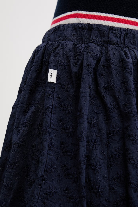 Guess Jeans spódnica bawełniana granatowy W6GD63.WO331