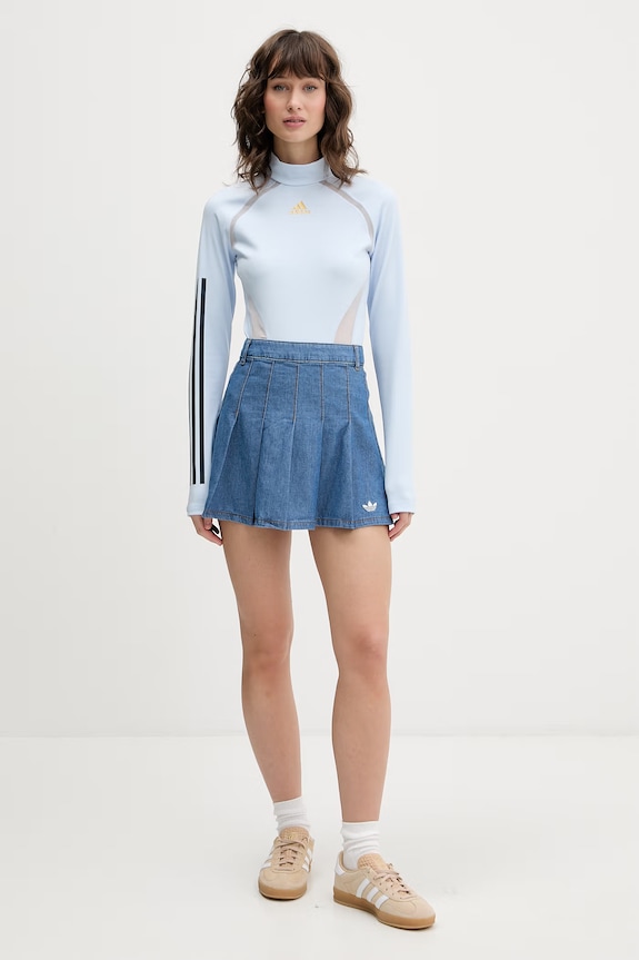 adidas Originals skladaná sukňa rifľová KD5523 modrá SS26
