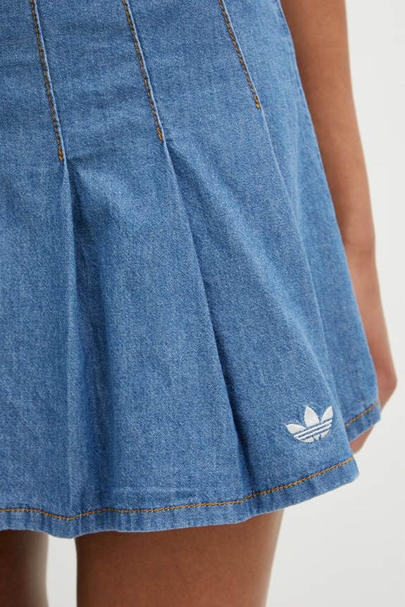 adidas Originals denim pleated skirt blue KD5523