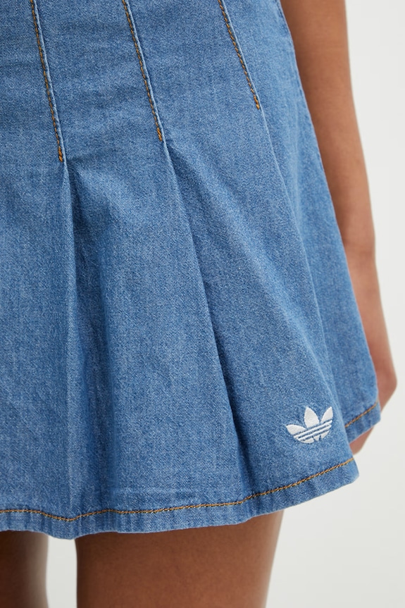 adidas Originals denim pleated skirt blue KD5523