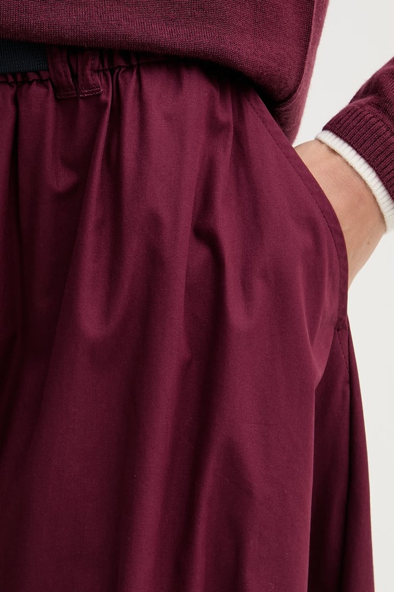 United Colors of Benetton fustă de bumbac burgundia 4Z0SD005M