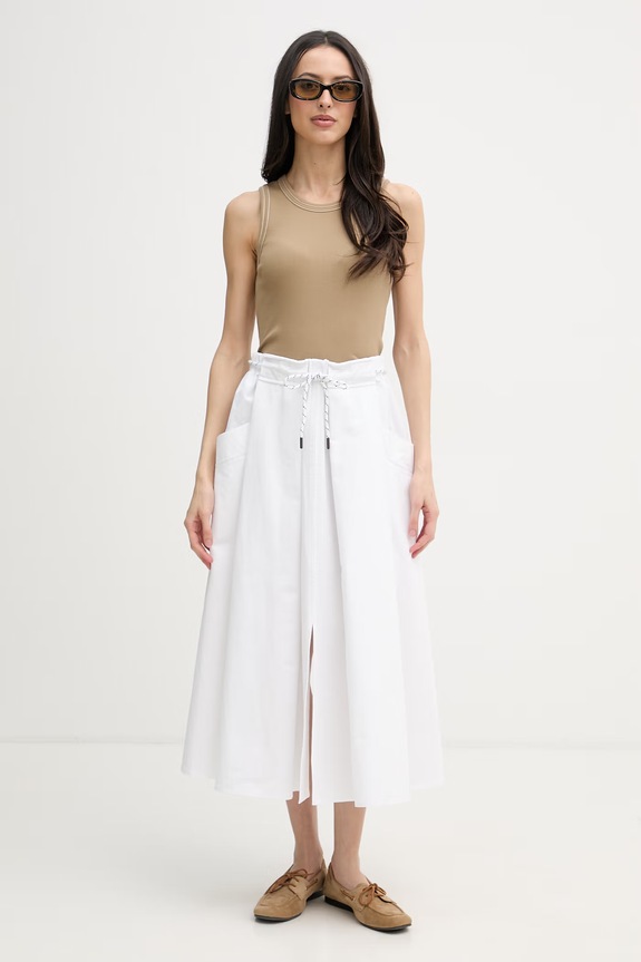 United Colors of Benetton sukňa áčkového strihu 4RKGD005R biela SS26