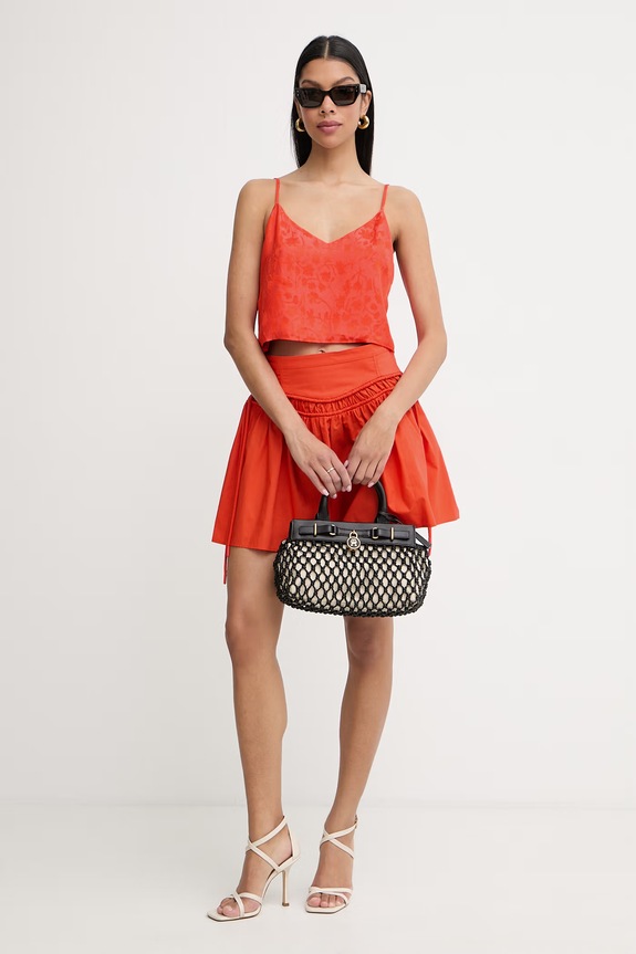 Pinko fustă de bumbac 106830.A2LD portocaliu SS26