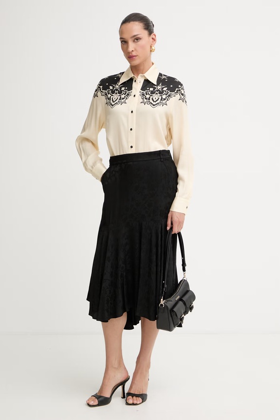 Pinko sukňa z viskózy 106810.A3AN čierna SS26