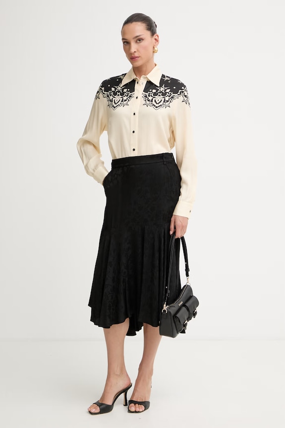 Pinko sukňa z viskózy 106810.A3AN čierna SS26
