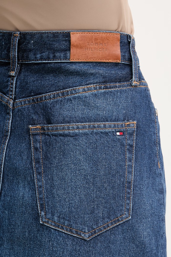 Tommy Hilfiger sukňa rifľová tmavomodrá WW0WW49669