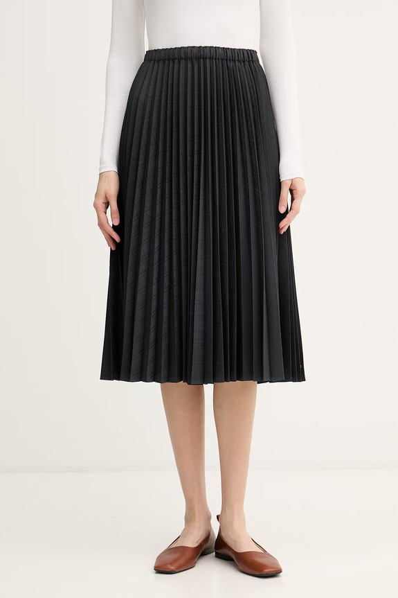 Tommy Hilfiger spódnica plisowana z dodatkiem wełny szary WW0WW49022