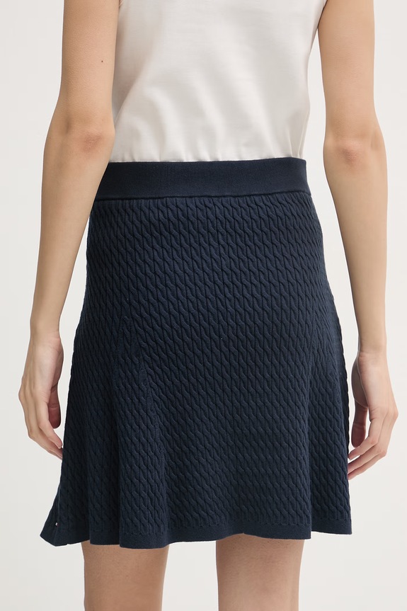 Odzież Tommy Hilfiger spódnica z bawełną WW0WW50725 granatowy