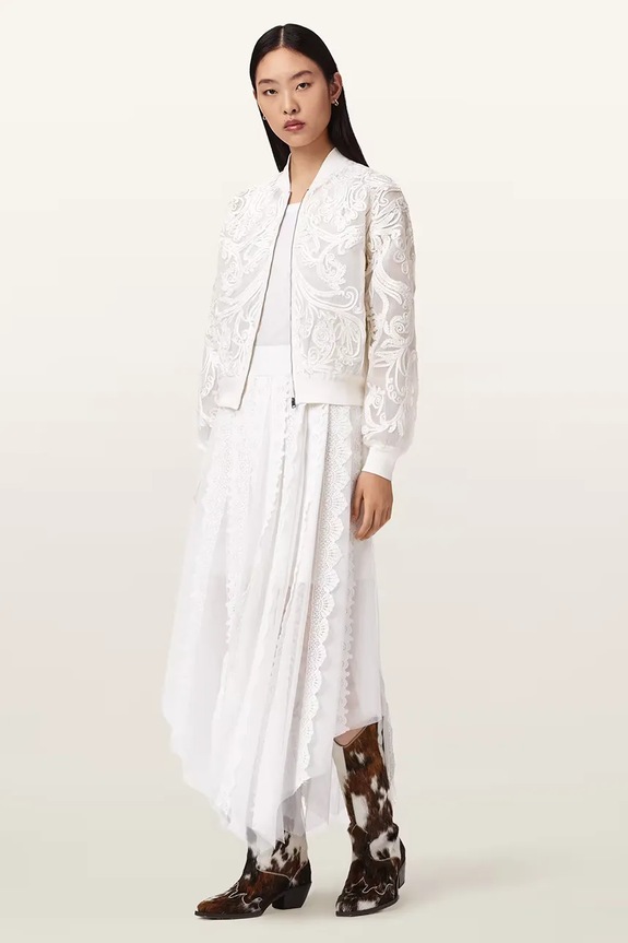 Odzież AllSaints spódnica VASHTIE W034RE biały