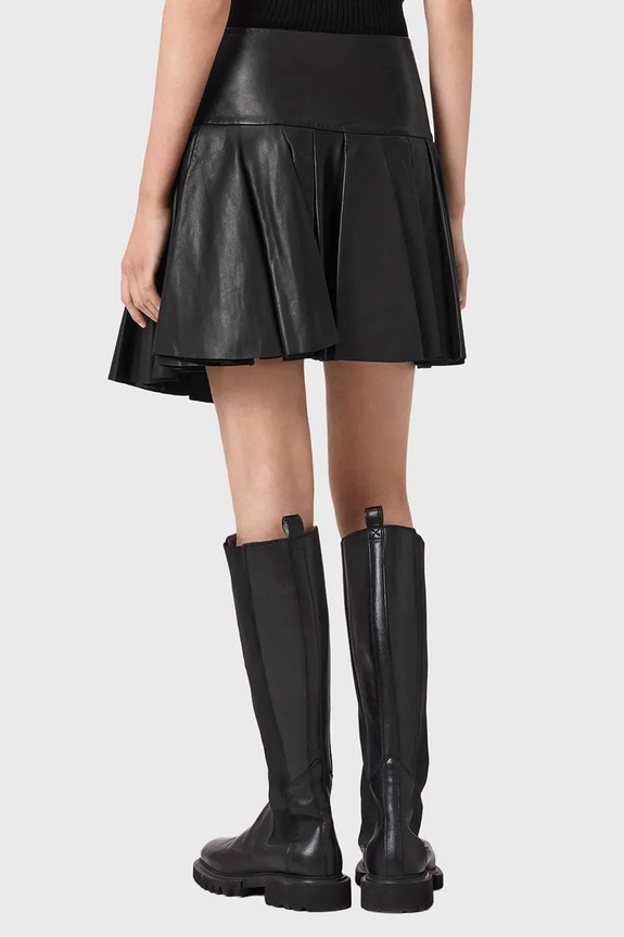 Usnjeno krilo AllSaints IRINA W043RE črna SS26