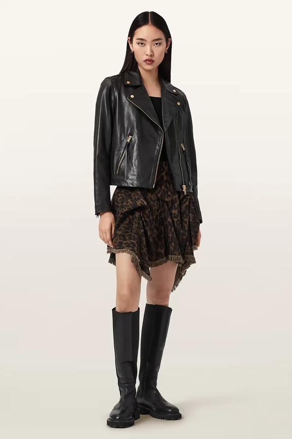 Îmbrăcăminte AllSaints fustă asimetrică CRISSY W048RE maro