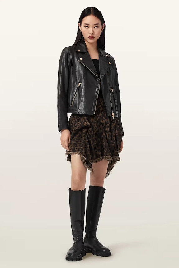 Îmbrăcăminte AllSaints fustă asimetrică CRISSY W048RE maro