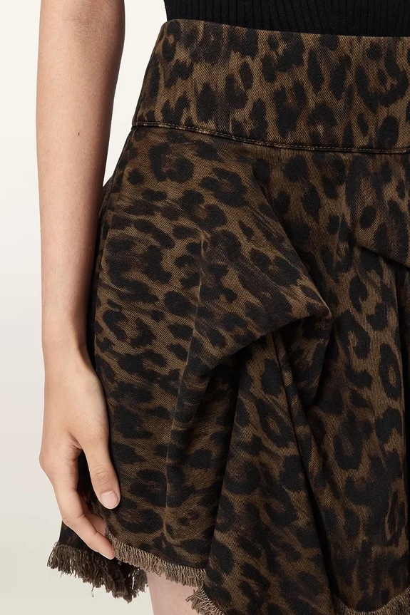 AllSaints fustă asimetrică CRISSY W048RE maro