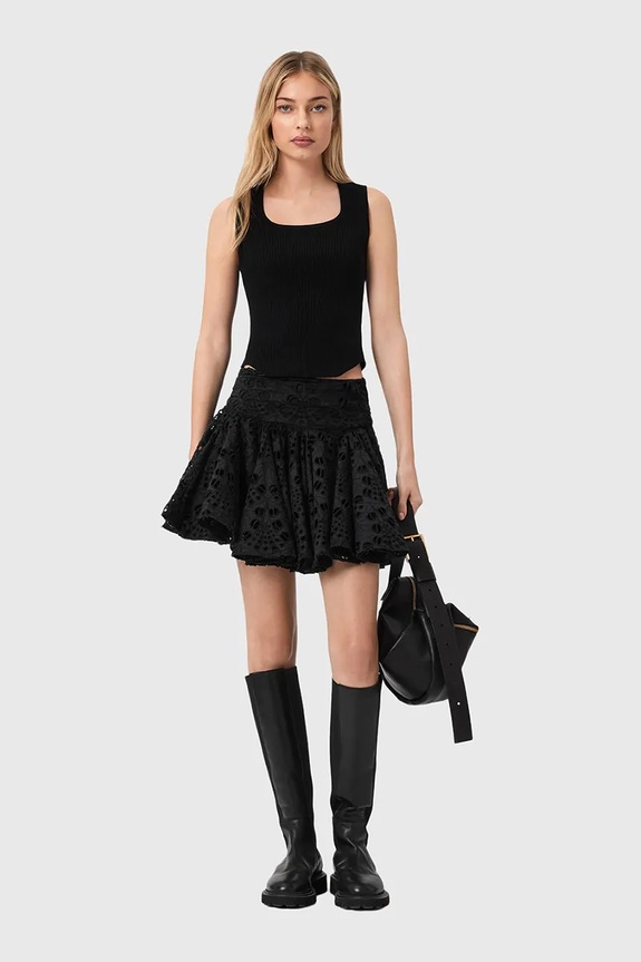 Odzież AllSaints spódnica DOTTY W063RE czarny