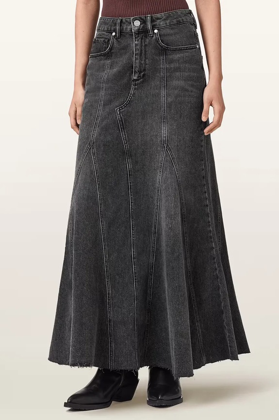 Jeans krilo AllSaints ALMA Z elastanom črna W098RE